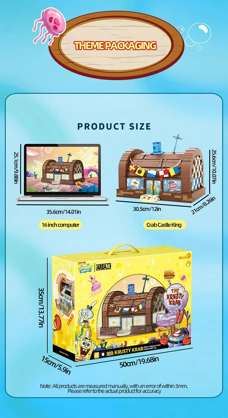 Krusty Krab Building Blocks – Cartoon Restaurant Model Set