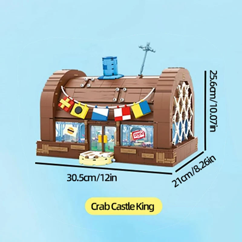 Krusty Krab Building Blocks – Cartoon Restaurant Model Set
