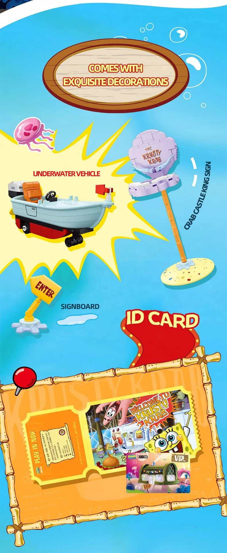 Krusty Krab Building Blocks – Cartoon Restaurant Model Set