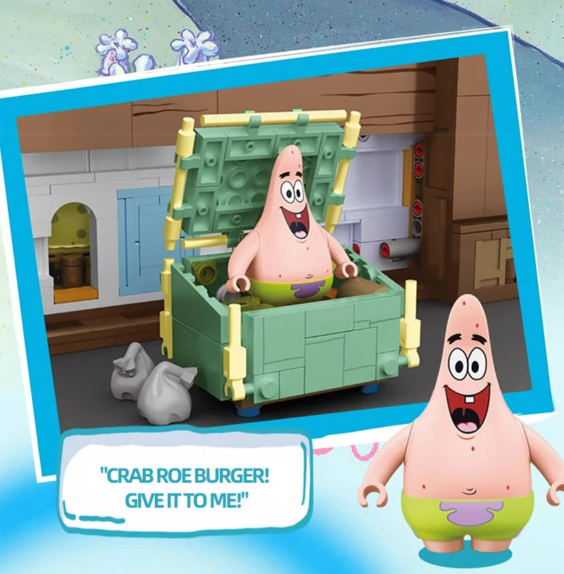 Krusty Krab Building Blocks – Cartoon Restaurant Model Set