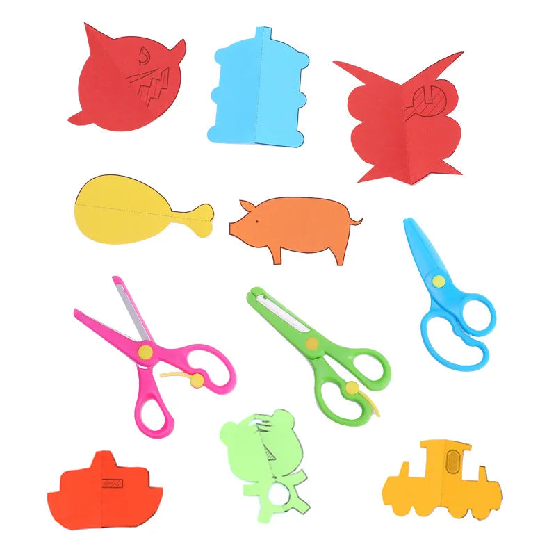 Kids Paper-Cutting Craft Set – Book & Child-Safe Scissors