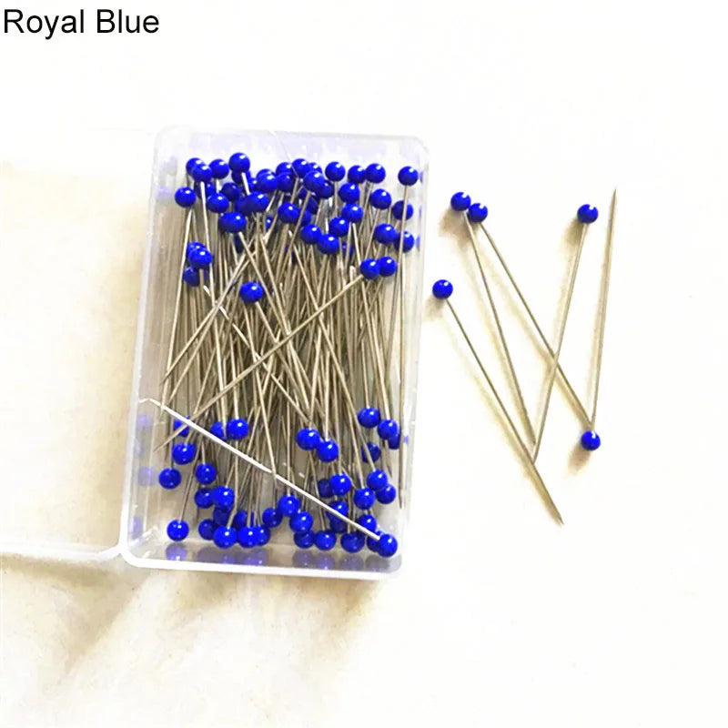 100pcs Glass Head Sewing Pins – 38mm Multicolor Quilting Pins