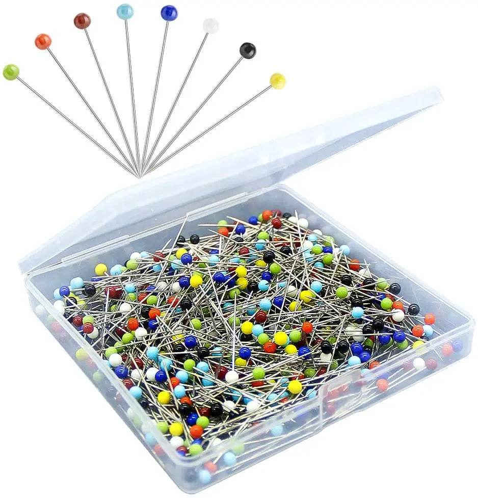 100pcs Glass Head Sewing Pins – 38mm Multicolor Quilting Pins