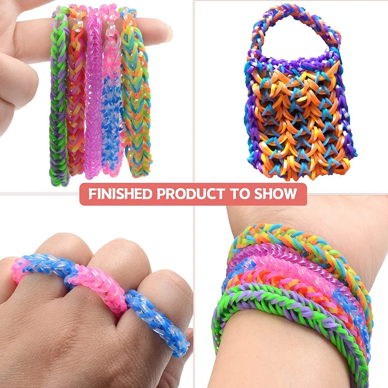 Colorful Loom Bands Bracelet Making Kit – 600-1500pcs DIY Set