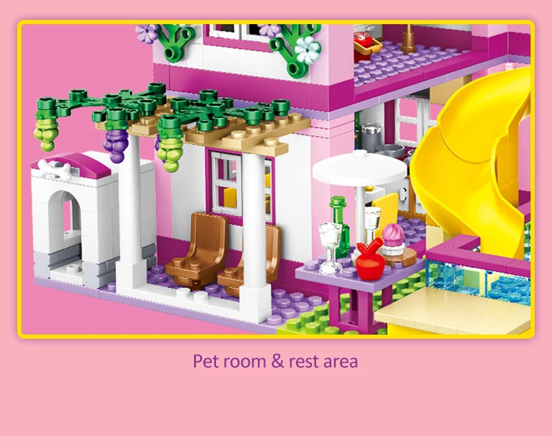 ZKZC 1018pcs Summer Villa Building Set – 3-in-1 House & Garden