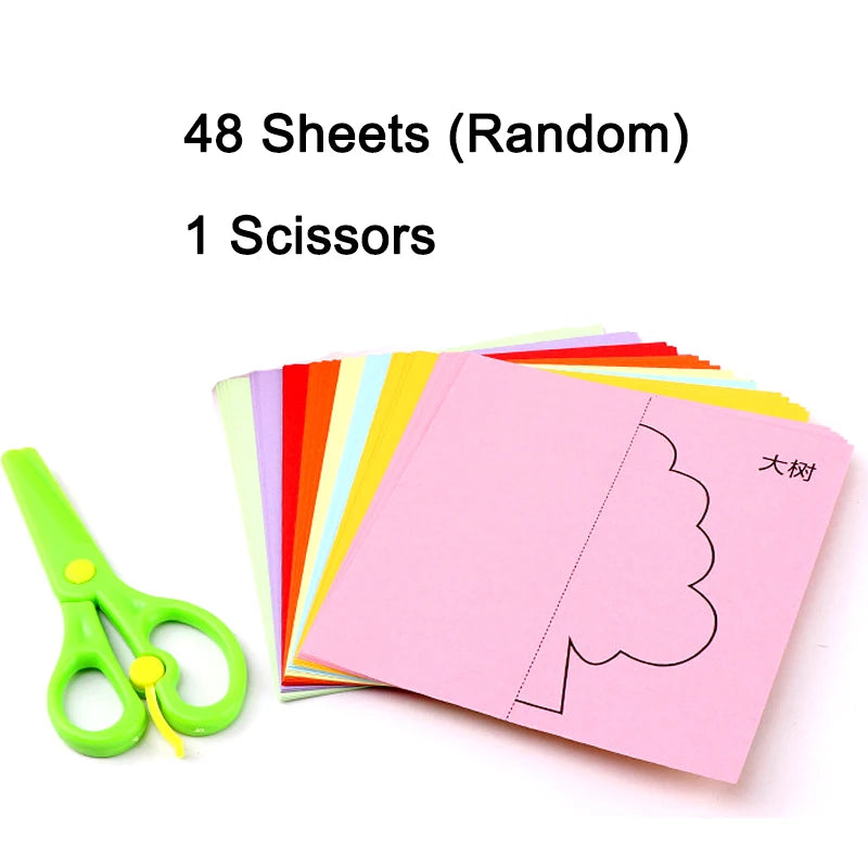 Kids Paper-Cutting Craft Set – Book & Child-Safe Scissors