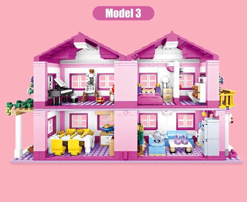 ZKZC 1018pcs Summer Villa Building Set – 3-in-1 House & Garden