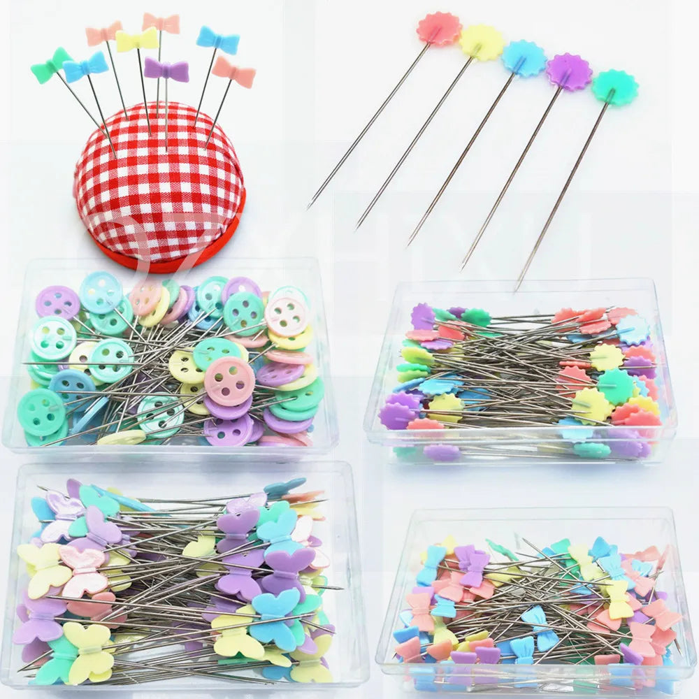 100pcs Dressmaking Pins – Stainless Steel Sewing & Embroidery Tools