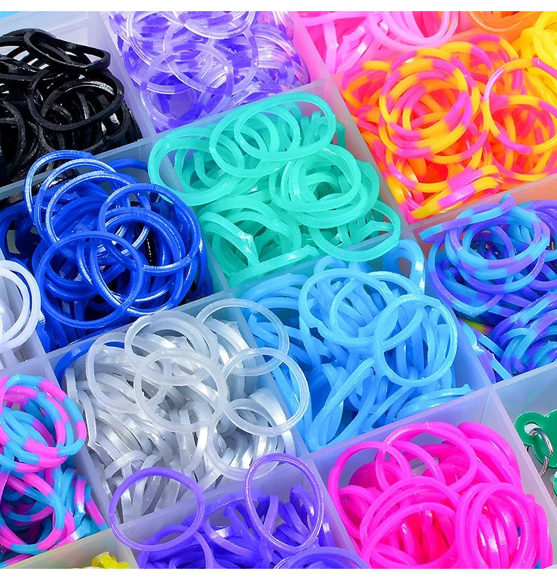 Colorful Loom Bands Bracelet Making Kit – 600-1500pcs DIY Set