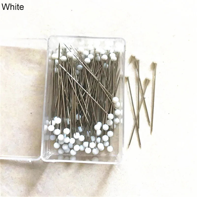 100pcs Glass Head Sewing Pins – 38mm Multicolor Quilting Pins