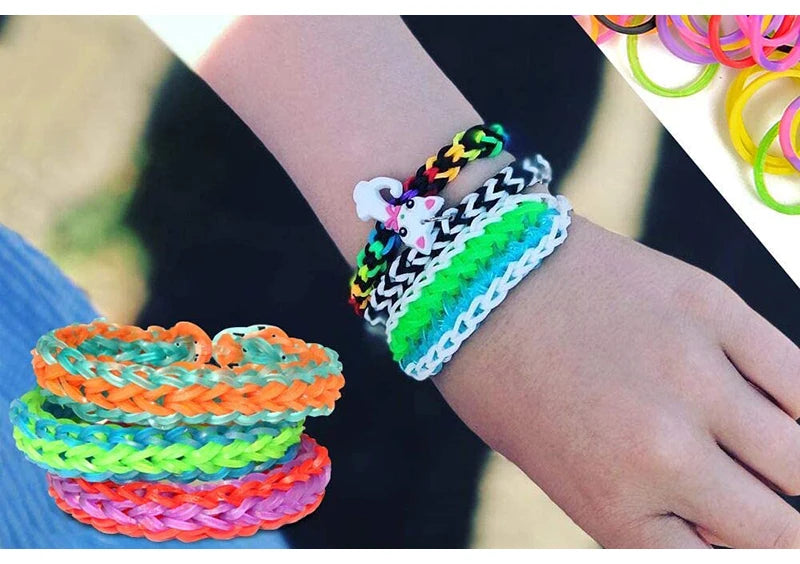 Colorful Loom Bands Bracelet Making Kit – 600-1500pcs DIY Set