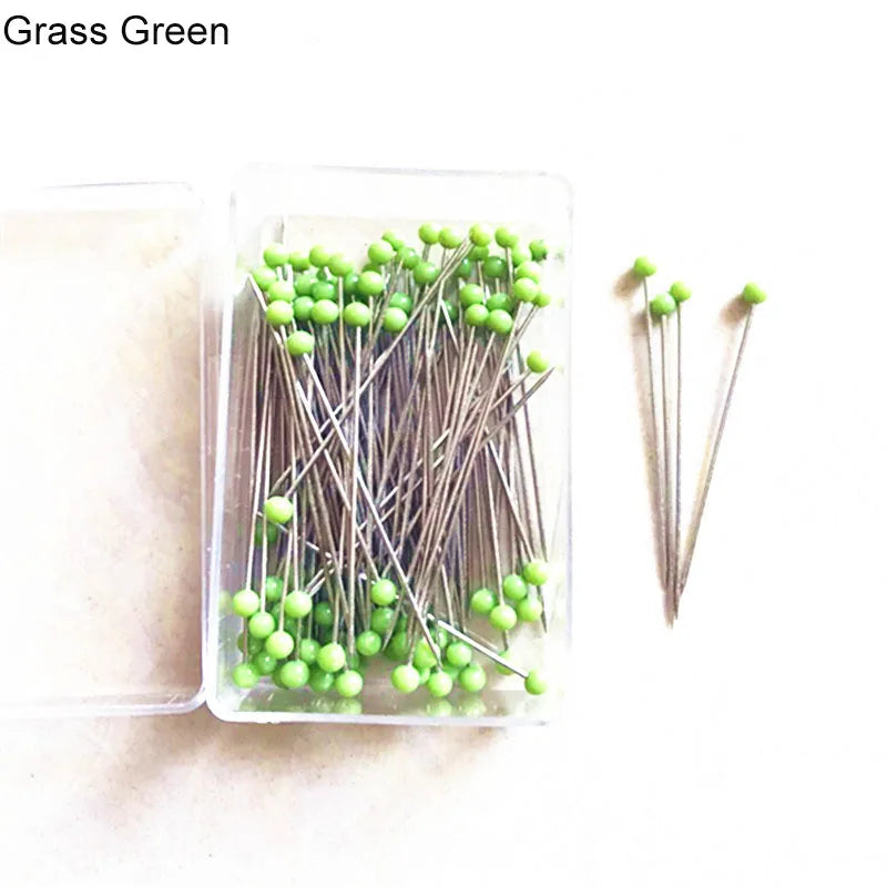 100pcs Glass Head Sewing Pins – 38mm Multicolor Quilting Pins
