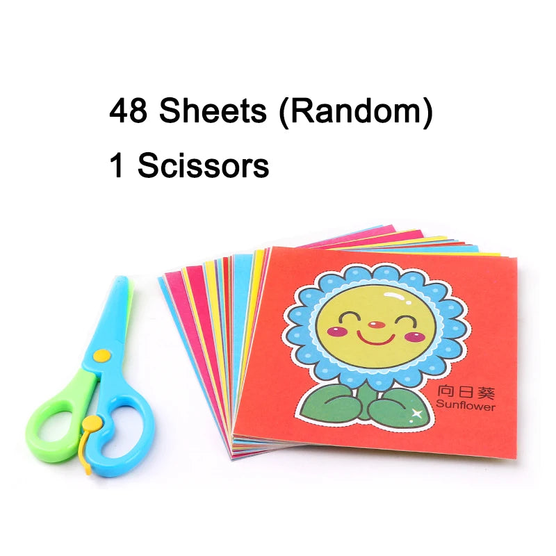 Kids Paper-Cutting Craft Set – Book & Child-Safe Scissors