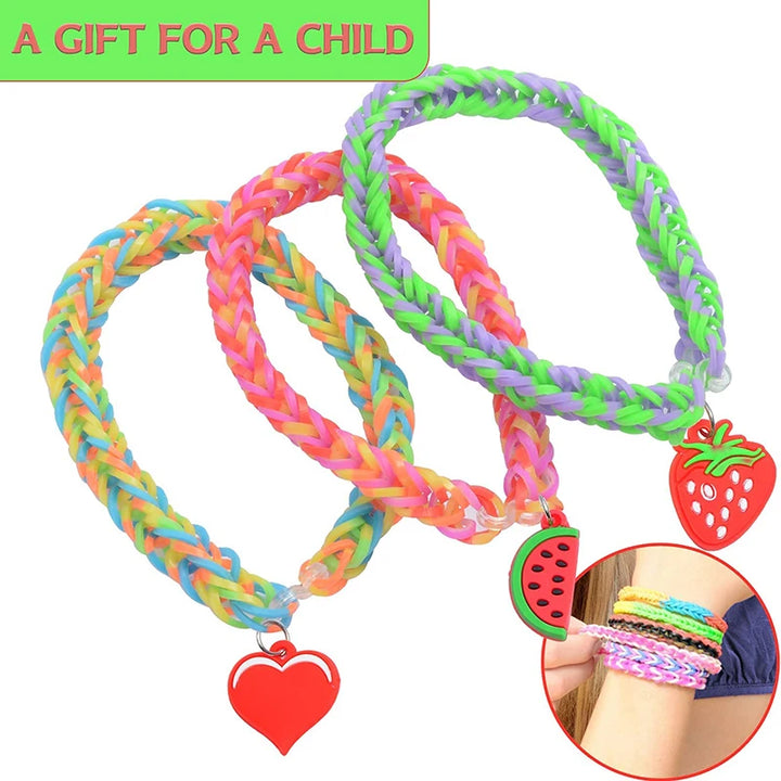 Colorful Loom Bands Bracelet Making Kit – 600-1500pcs DIY Set