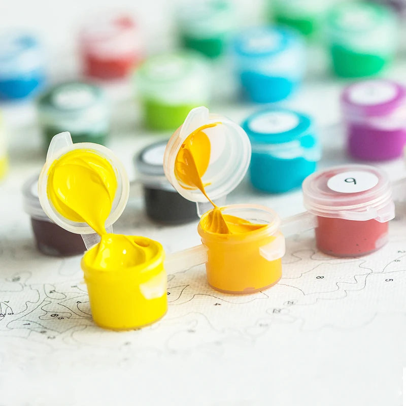 City Landscape Paint by Numbers – Framed DIY Canvas Art Kit for Adults