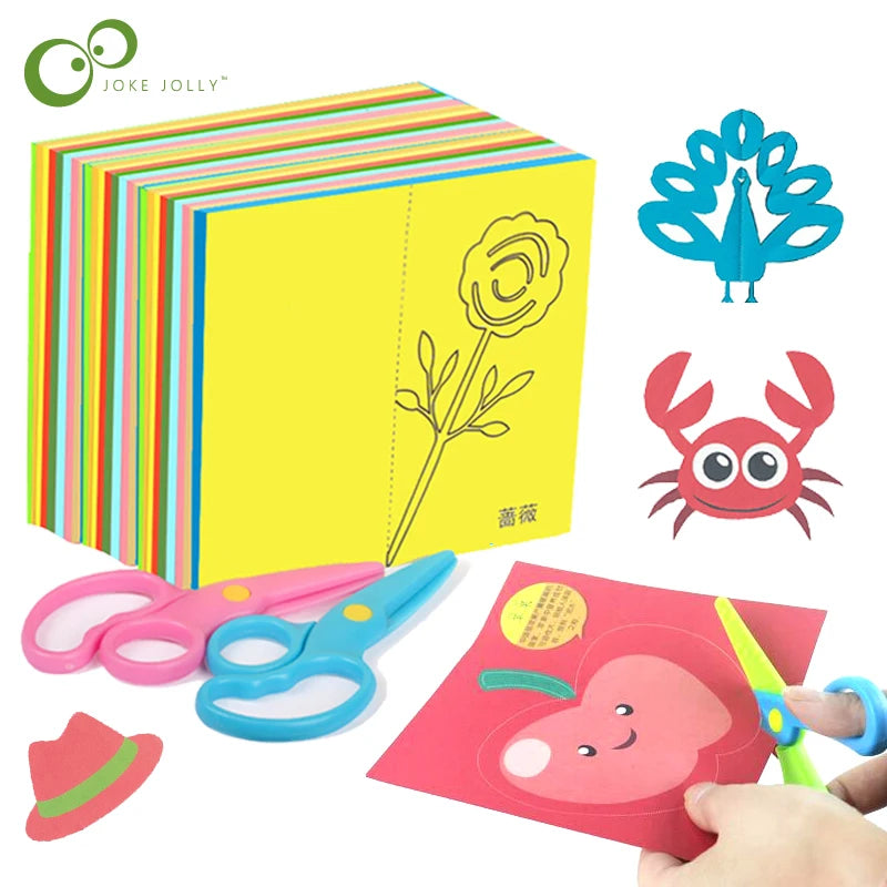 Kids Paper-Cutting Craft Set – Book & Child-Safe Scissors