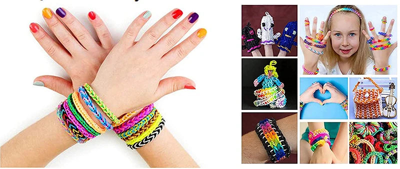 Colorful Loom Bands Bracelet Making Kit – 600-1500pcs DIY Set