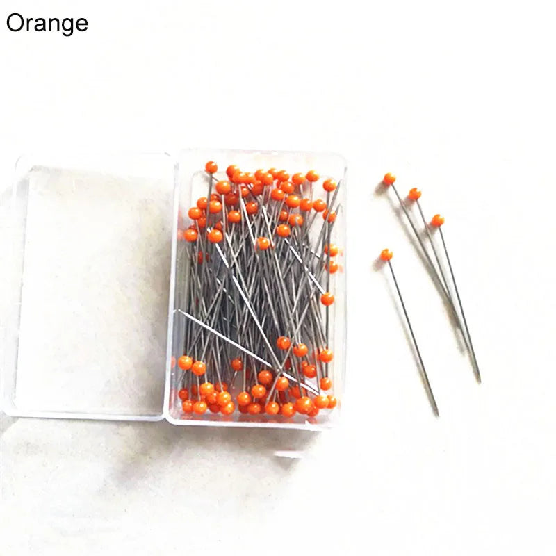 100pcs Glass Head Sewing Pins – 38mm Multicolor Quilting Pins