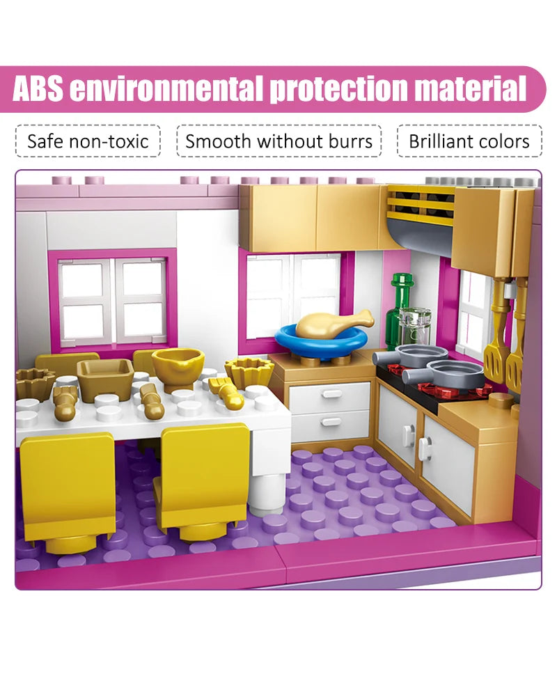 ZKZC 1018pcs Summer Villa Building Set – 3-in-1 House & Garden