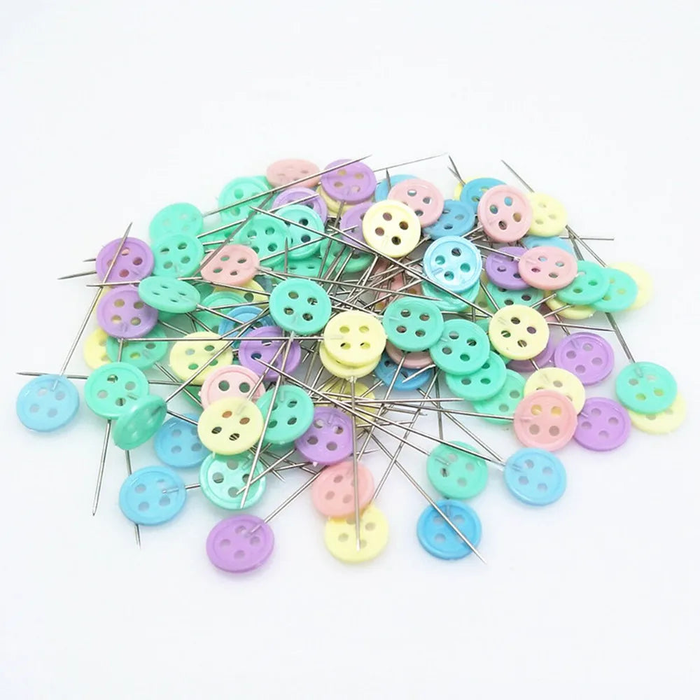 100pcs Dressmaking Pins – Stainless Steel Sewing & Embroidery Tools