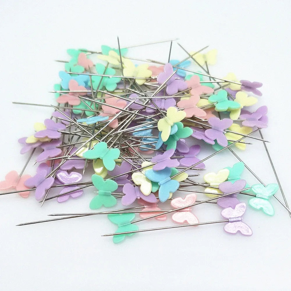 100pcs Dressmaking Pins – Stainless Steel Sewing & Embroidery Tools