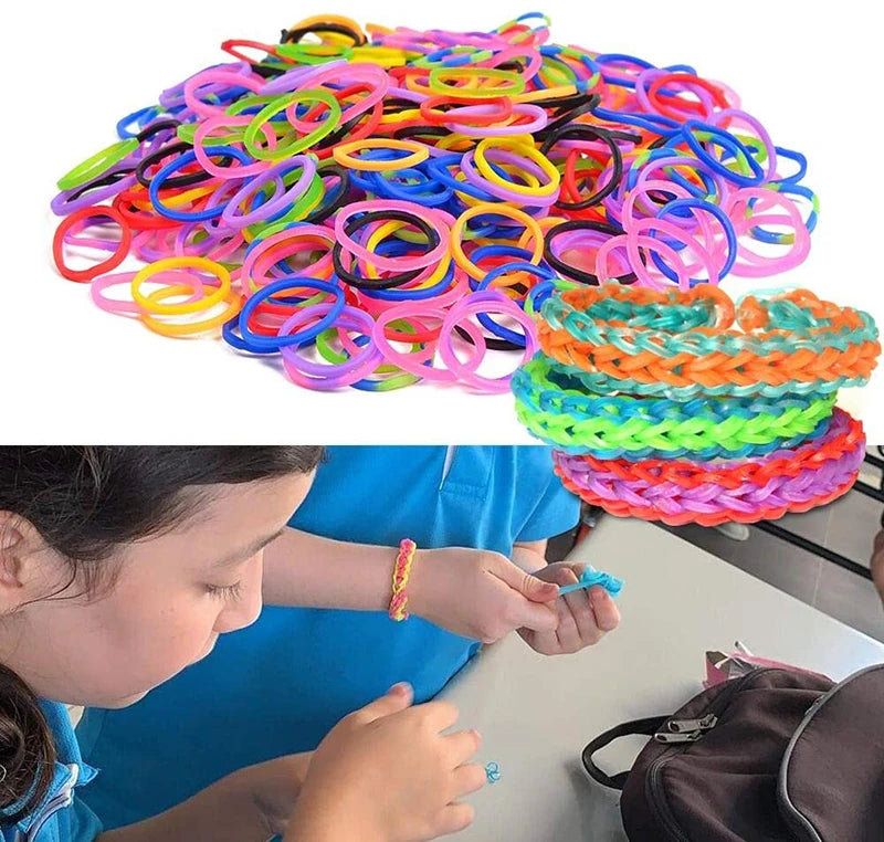 Colorful Loom Bands Bracelet Making Kit – 600-1500pcs DIY Set