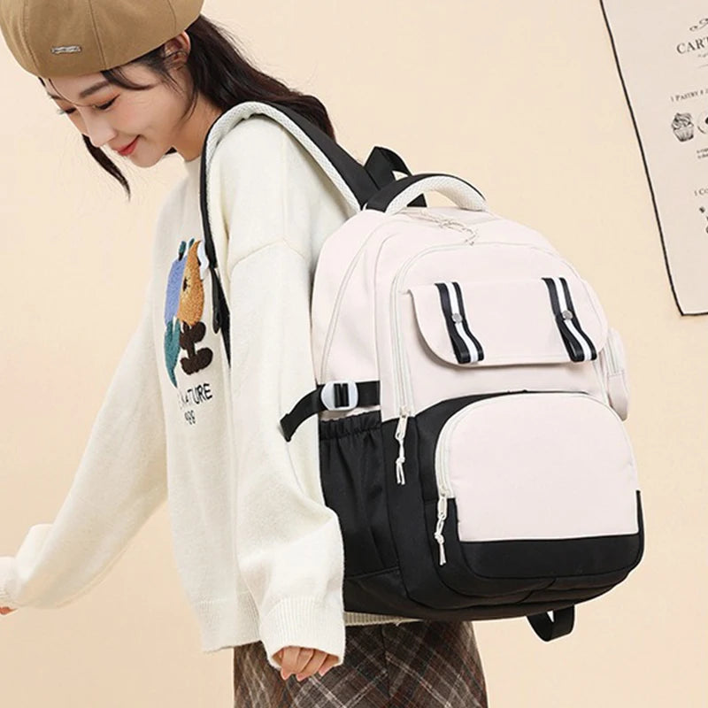 Stitch Pink & Black Backpack – Kids’ Schoolbag with Coin Purse
