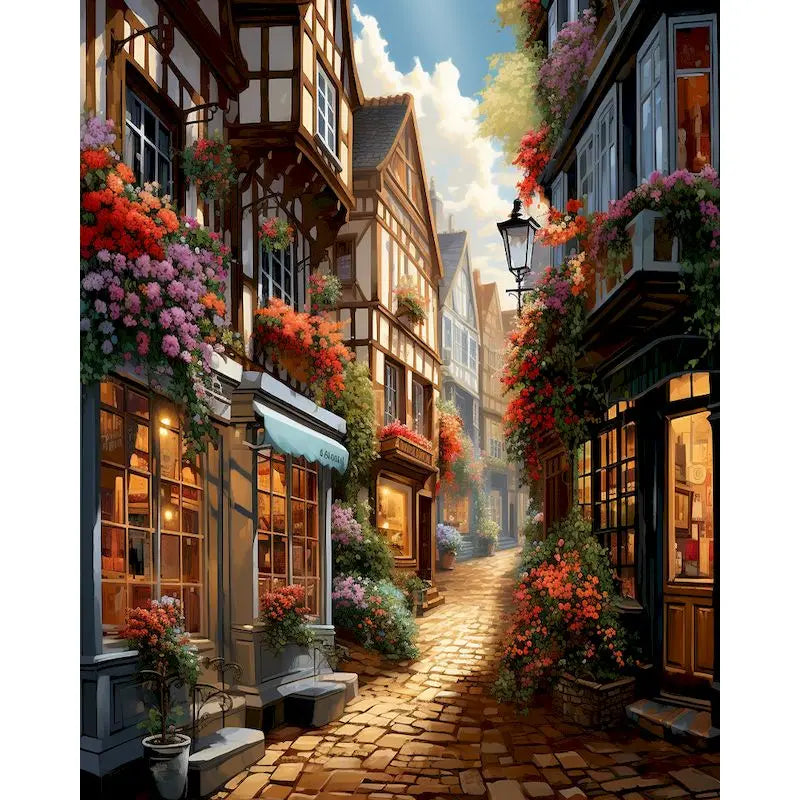 City Landscape Paint by Numbers – Framed DIY Canvas Art Kit for Adults