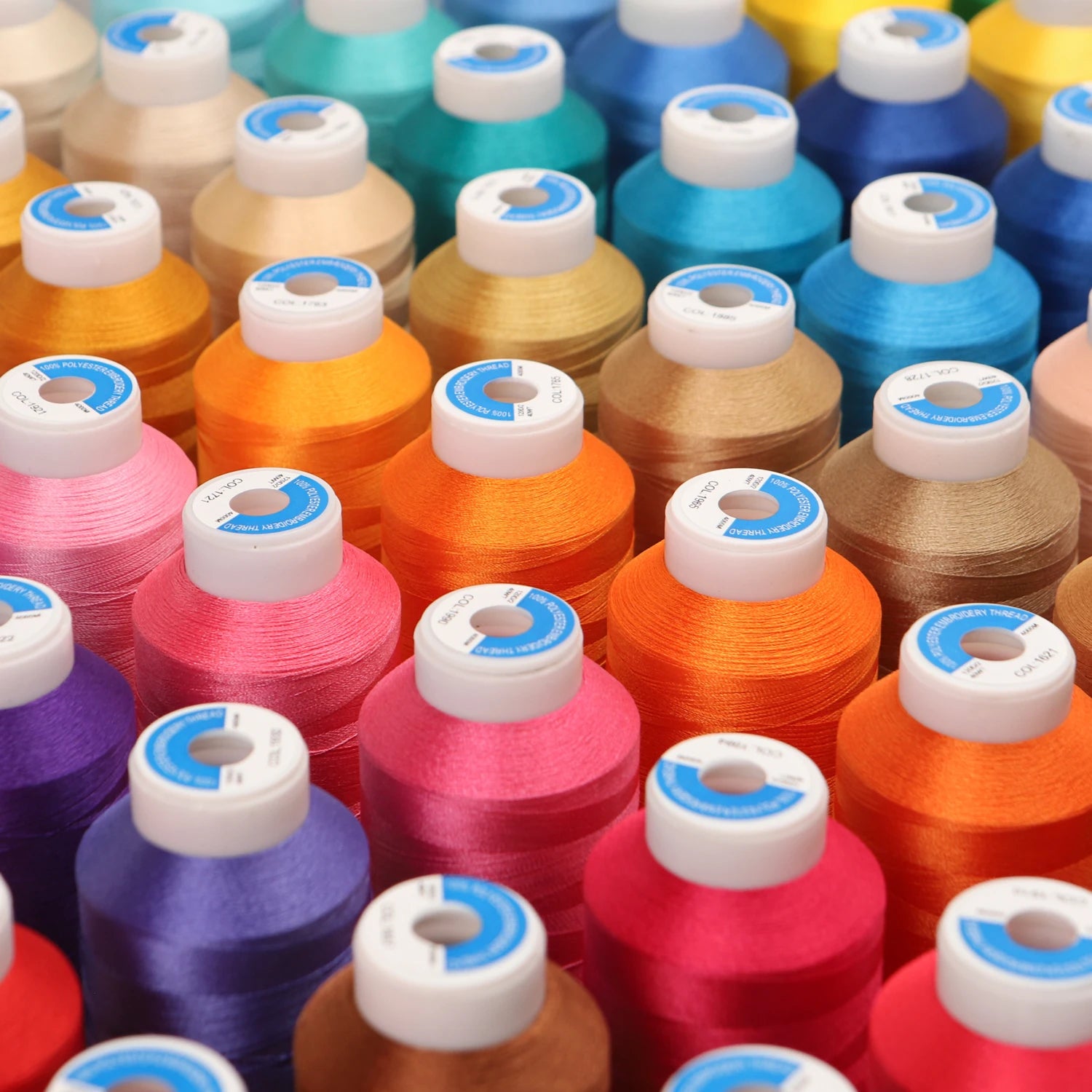 80-Color Polyester Embroidery Thread – 4000m Big Rolls