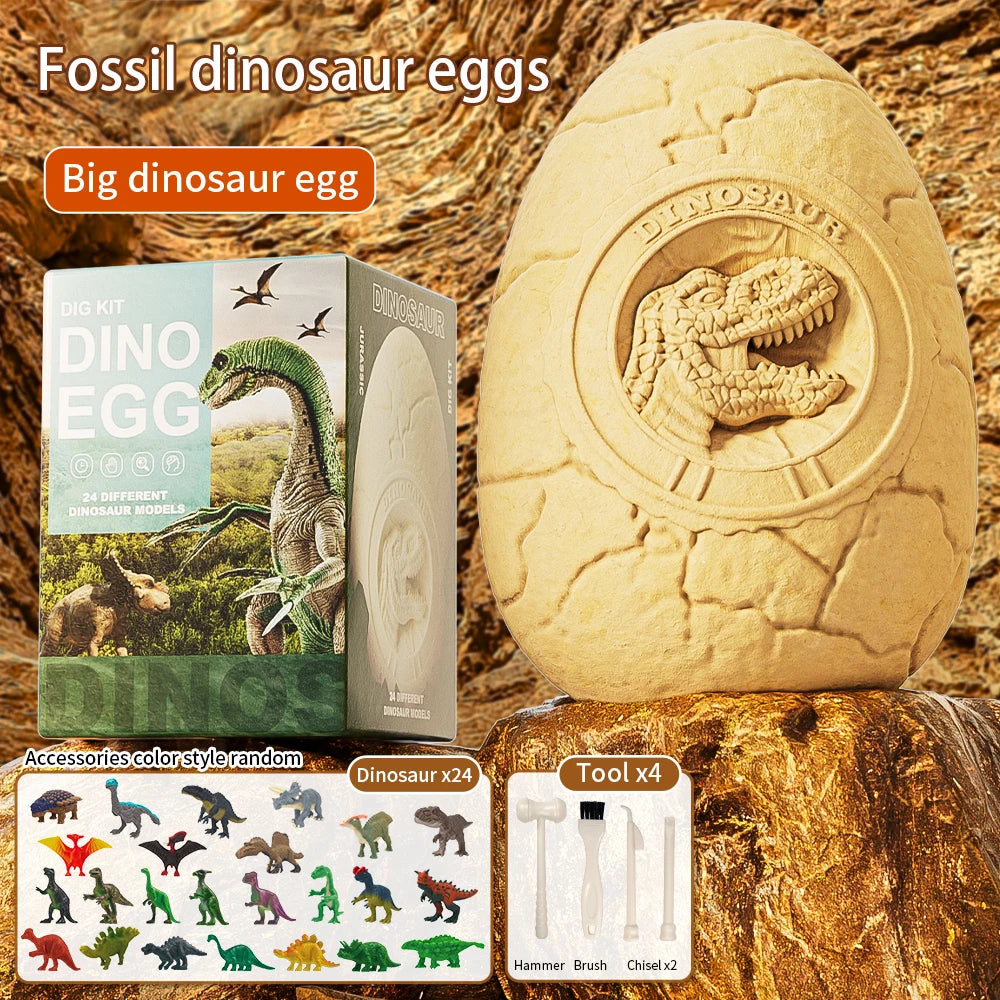 Children archaeology dig dinosaur eggs toy dinosaur fossils Boys and girls diy handmade blind box dig earth dig treasure puzzle