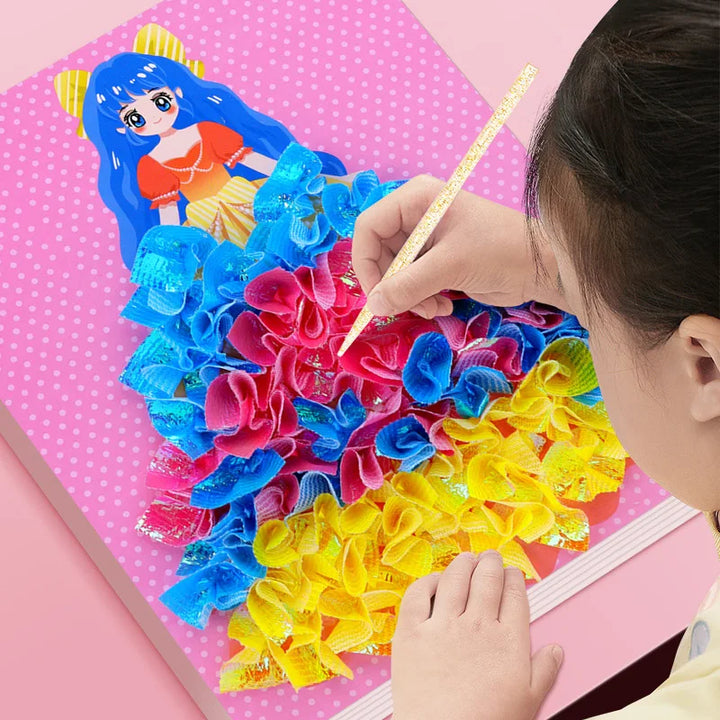 Puzzle Puncture Painting Card Set – DIY Princess & Animal Art Craft