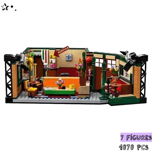 Friends Apartment Building Blocks – 1070pcs Central Perk Set with Figures