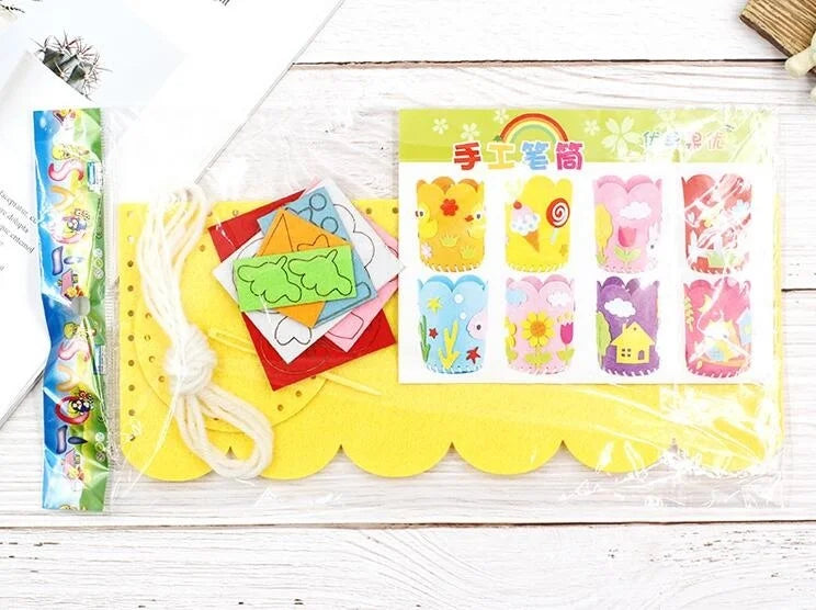 4pcs Kids DIY Pencil Holder Kit – Creative Craft Toy Set