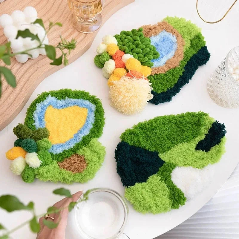 Latch Hook Coaster Kit – DIY Yarn Craft for Adults & Beginners