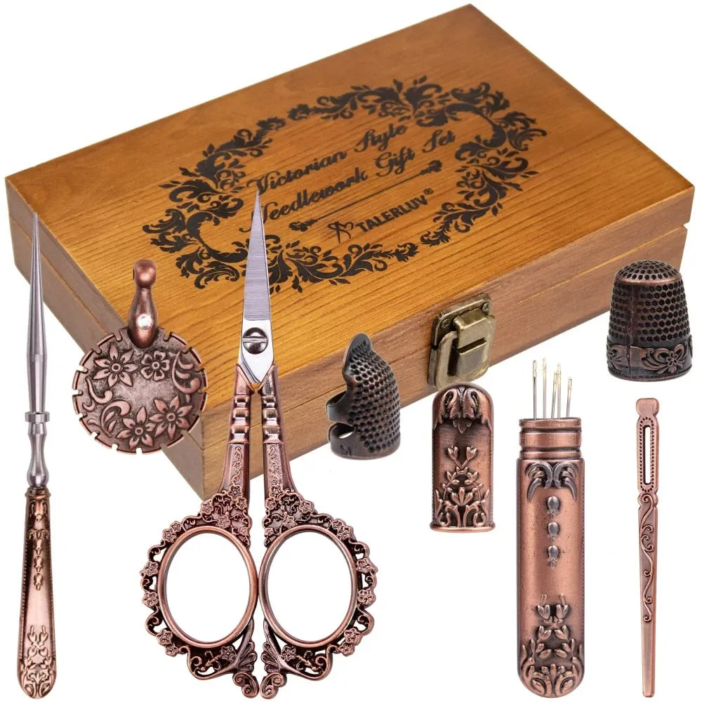 Vintage Sewing Kit – Retro Scissors & Needle Set