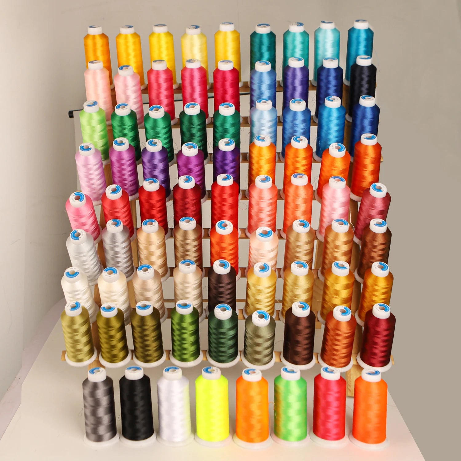 80-Color Polyester Embroidery Thread – 4000m Big Rolls