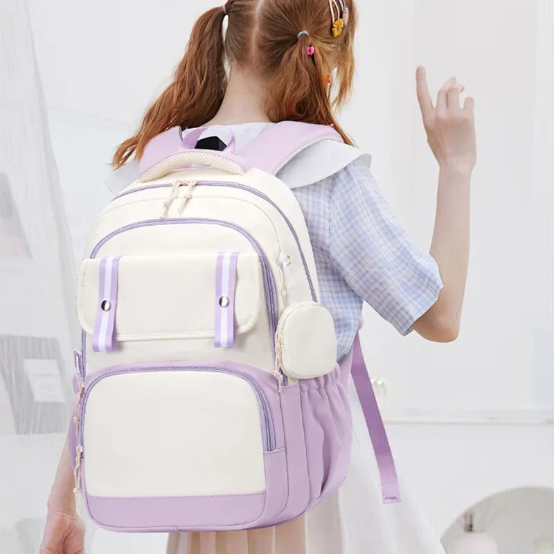 Stitch Pink & Black Backpack – Kids’ Schoolbag with Coin Purse