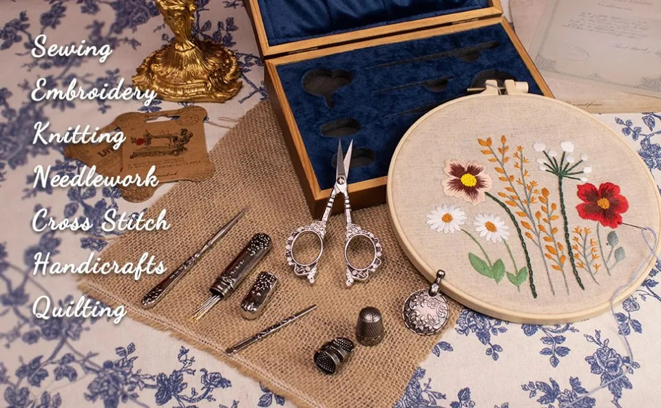 Vintage Sewing Kit – Retro Scissors & Needle Set