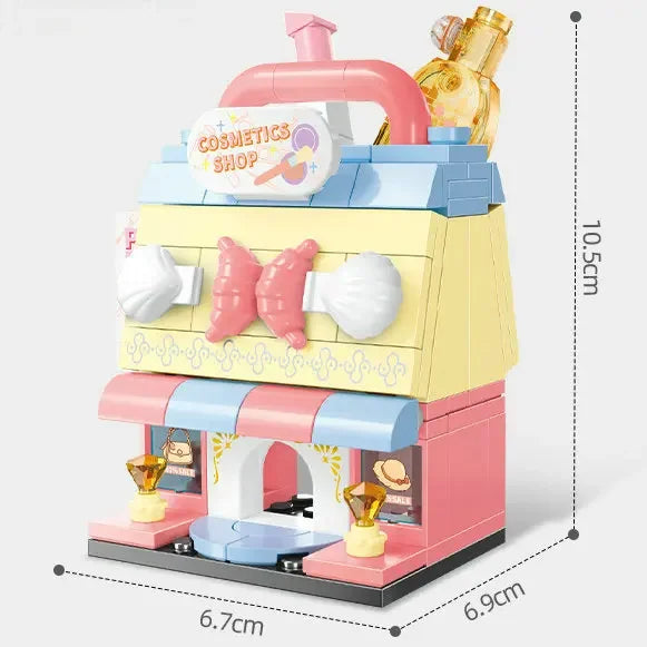 Mini City Street Snack Shop Blocks – Compatible Building Set
