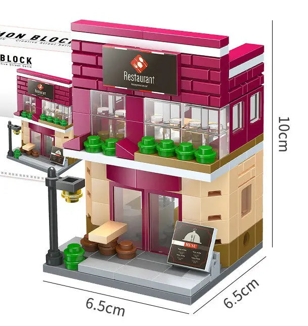 Mini City Street Snack Shop Blocks – Compatible Building Set