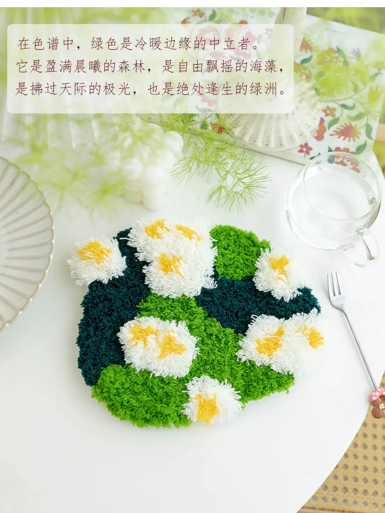 Latch Hook Coaster Kit – DIY Yarn Craft for Adults & Beginners