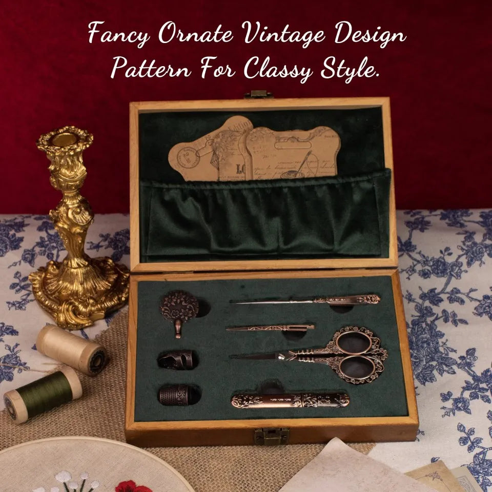 Vintage Sewing Kit – Retro Scissors & Needle Set