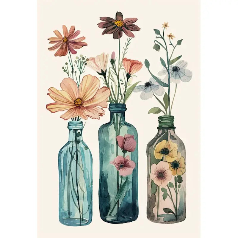 Flower Paint by Numbers Kit – DIY Wall Art for Adults