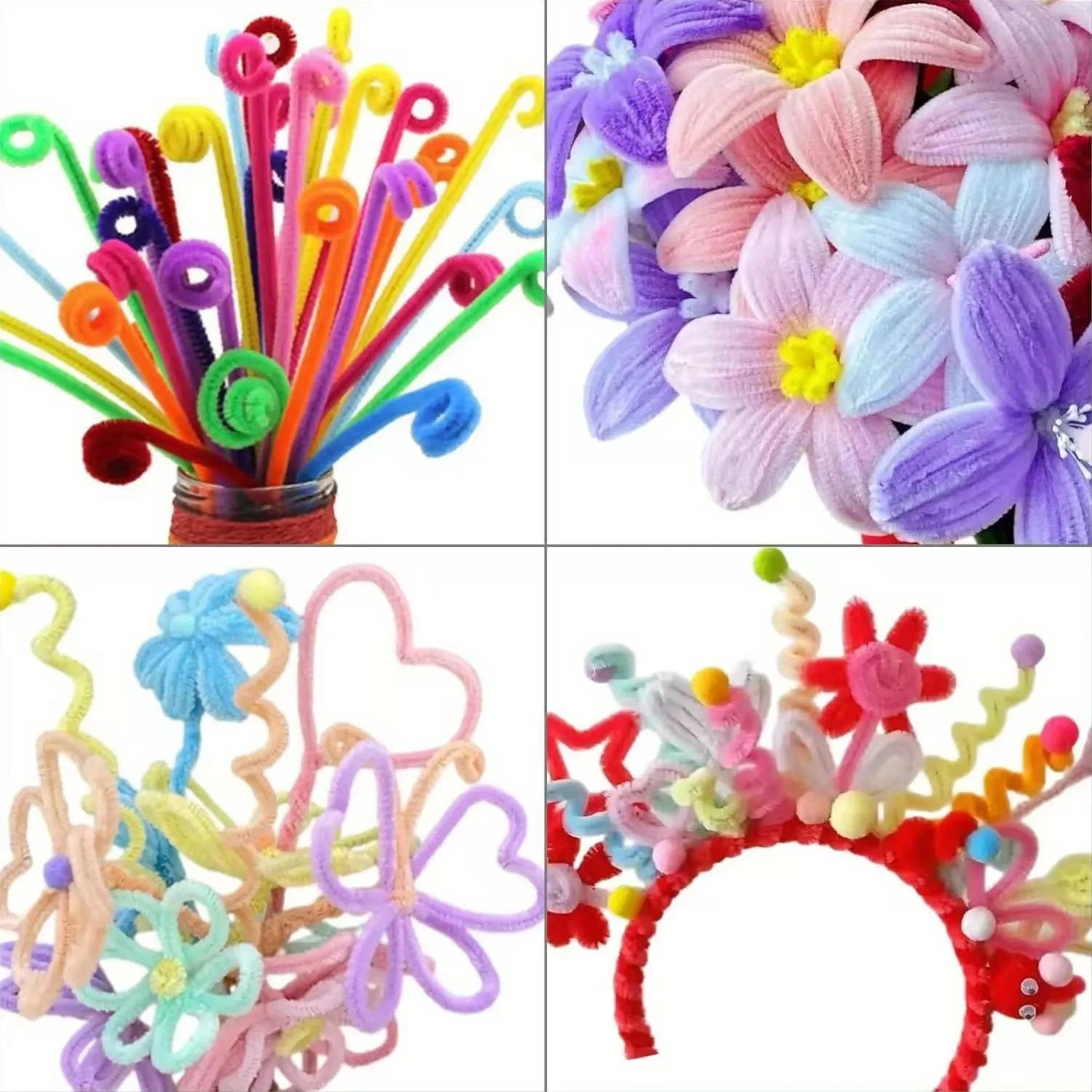 Chenille Stems – 30cm Pipe Cleaners for DIY Crafts & Flower Making