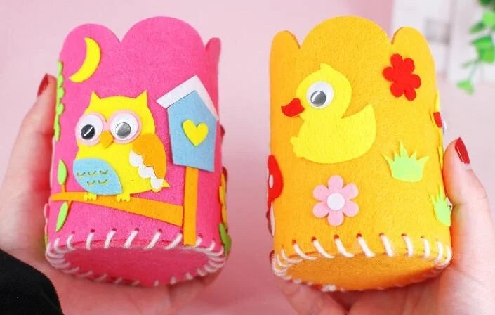 4pcs Kids DIY Pencil Holder Kit – Creative Craft Toy Set