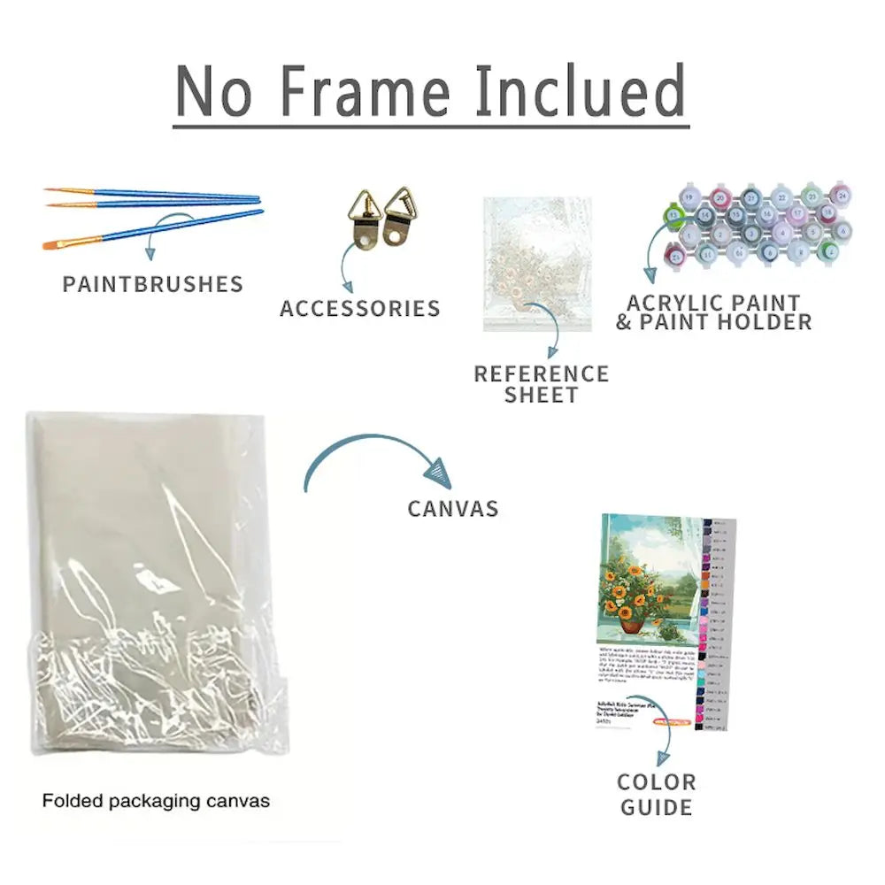 City Landscape Paint by Numbers – Framed DIY Canvas Art Kit for Adults