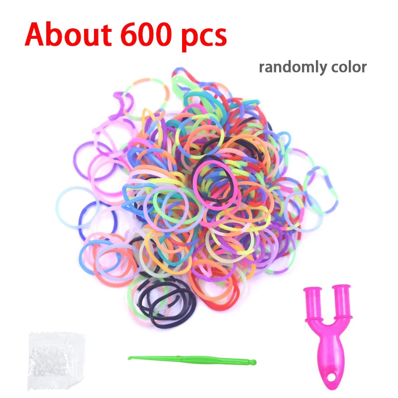 Colorful Loom Bands Bracelet Making Kit – 600-1500pcs DIY Set