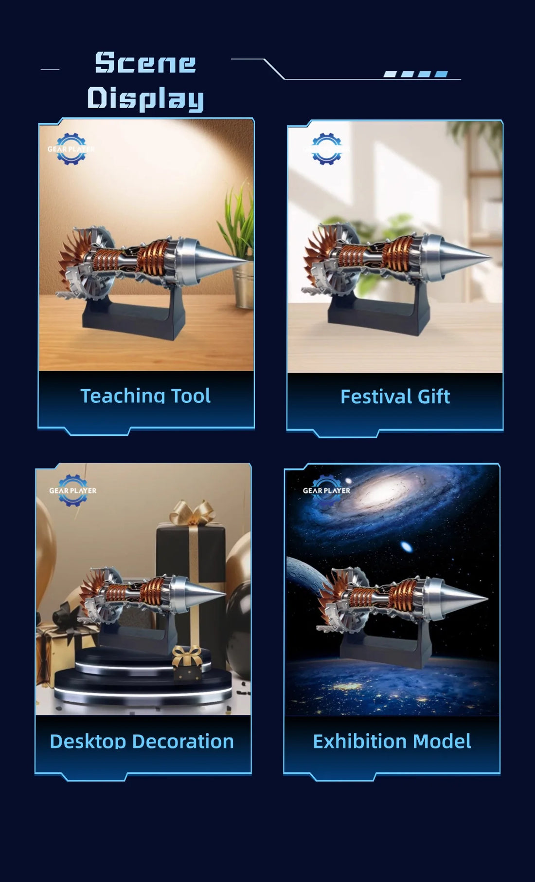 Turbofan Engine DIY Model – Educational Mechanical Aircraft Kit