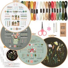 3/4pcs Embroidery Starter Kit for Diy Crafter