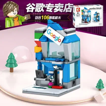 Mini City Street Snack Shop Blocks – Compatible Building Set